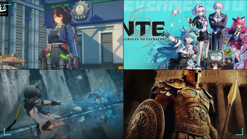 Official art from Zenless Zone Zero, NTE: Neverness to Everness, Arknights: Endfield and Rise of Kingdoms, four free PC games in this guide